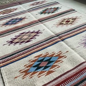 Vintage Heavy Hand Woven Wool Rug
